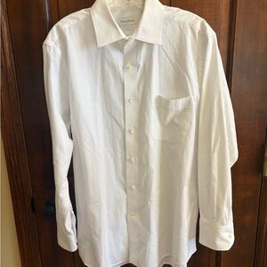 Tommy Bahama White Mens Long-Sleeve Dress Shirt